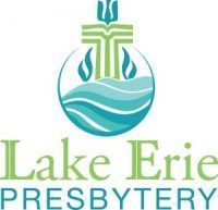 The lake erie presbytery logo has a cross and waves in it.