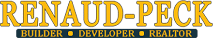 A logo for renaud peck builder developer realtor