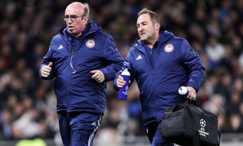 Dr. Christos Theos working with professional football teams and athletes