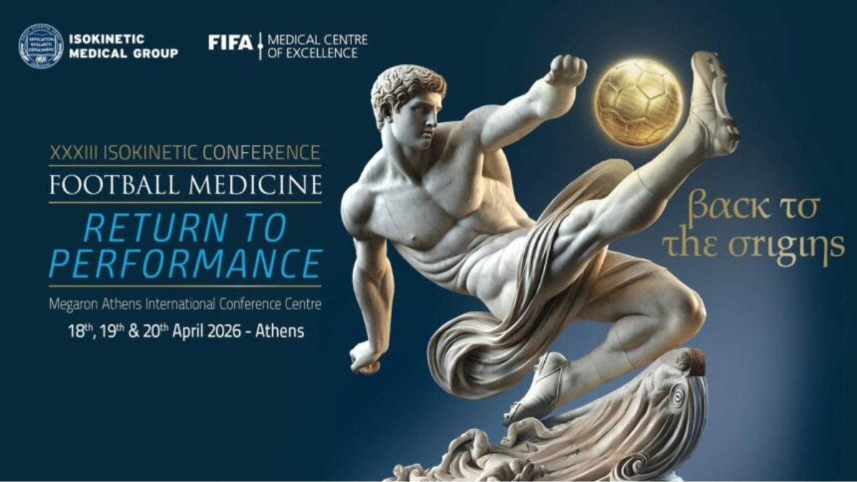 Isokinetic Conference Athens 2026 banner – Football Medicine, Return to Performance (April 18–20, 20