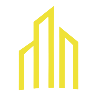 Skyline stilizzato di un edificio giallo.