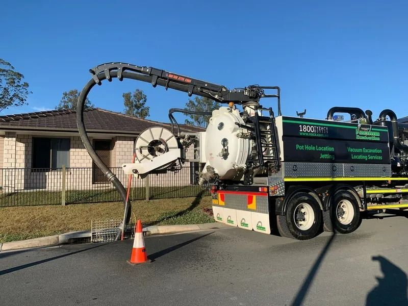 A sewage vacuum truck parked on a residential street — Tyzac Group in Beerwah, QLD
