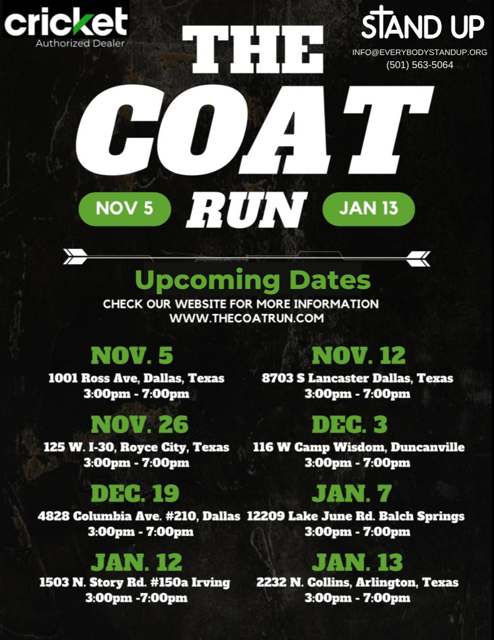 Dallas-Ft. Worth coat drives