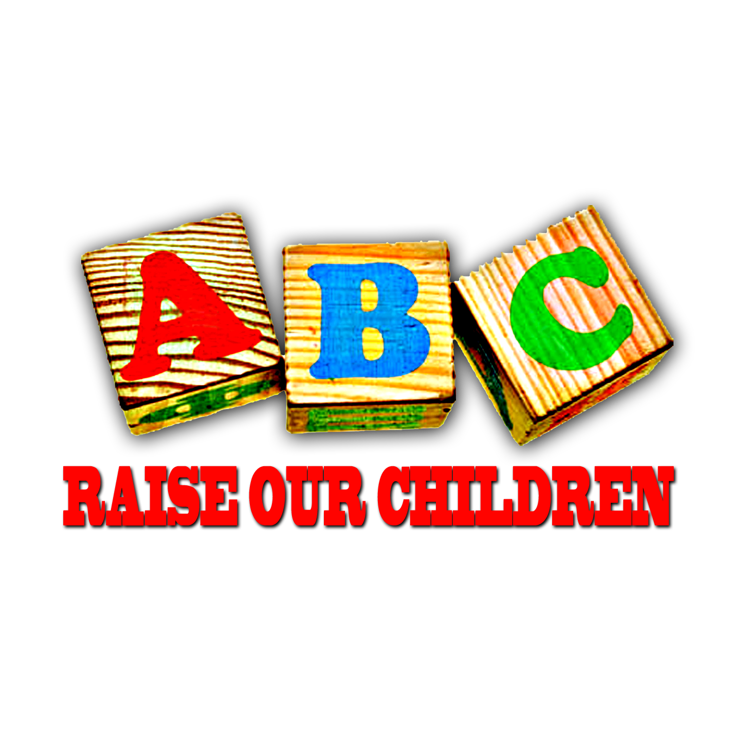 Three wooden blocks with the letters abc on them