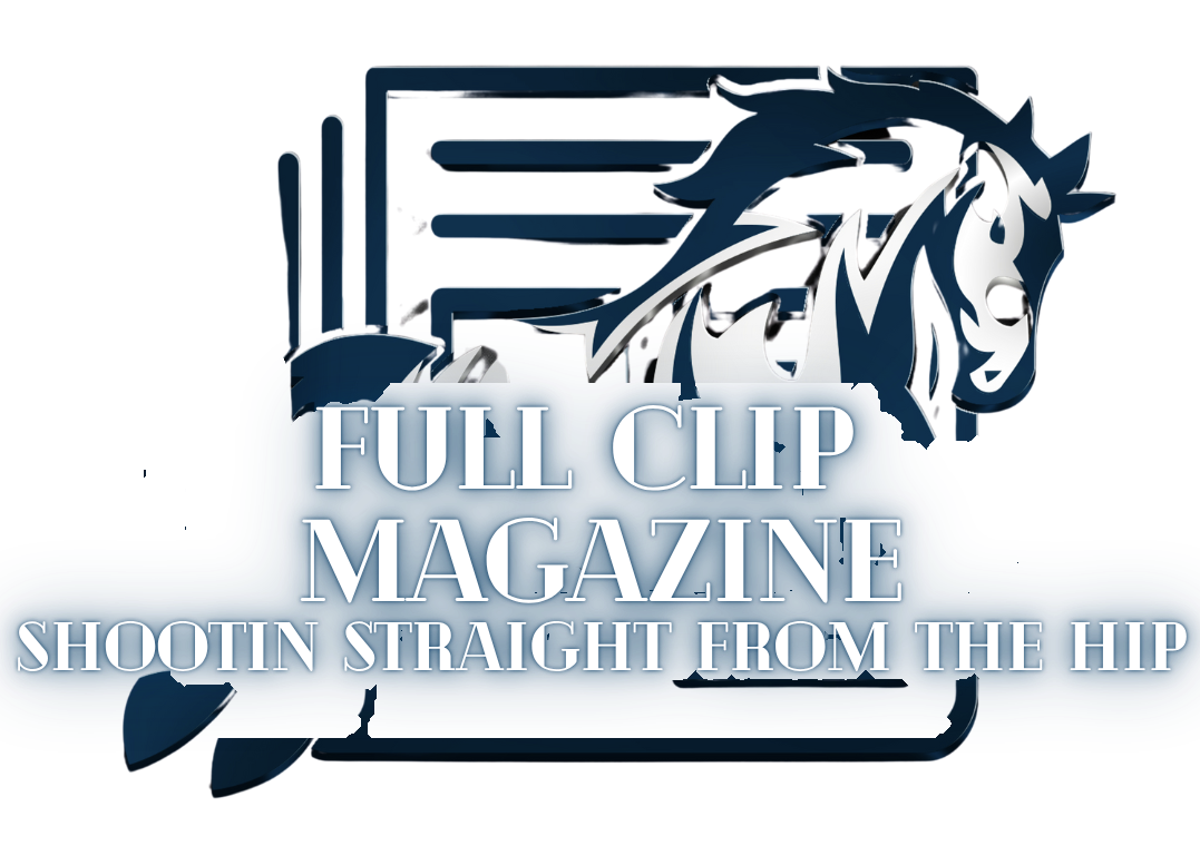 A full clip magazine logo with a horse on it