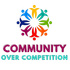 A colorful logo for a community over competition