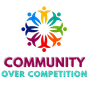 A colorful logo for a community over competition