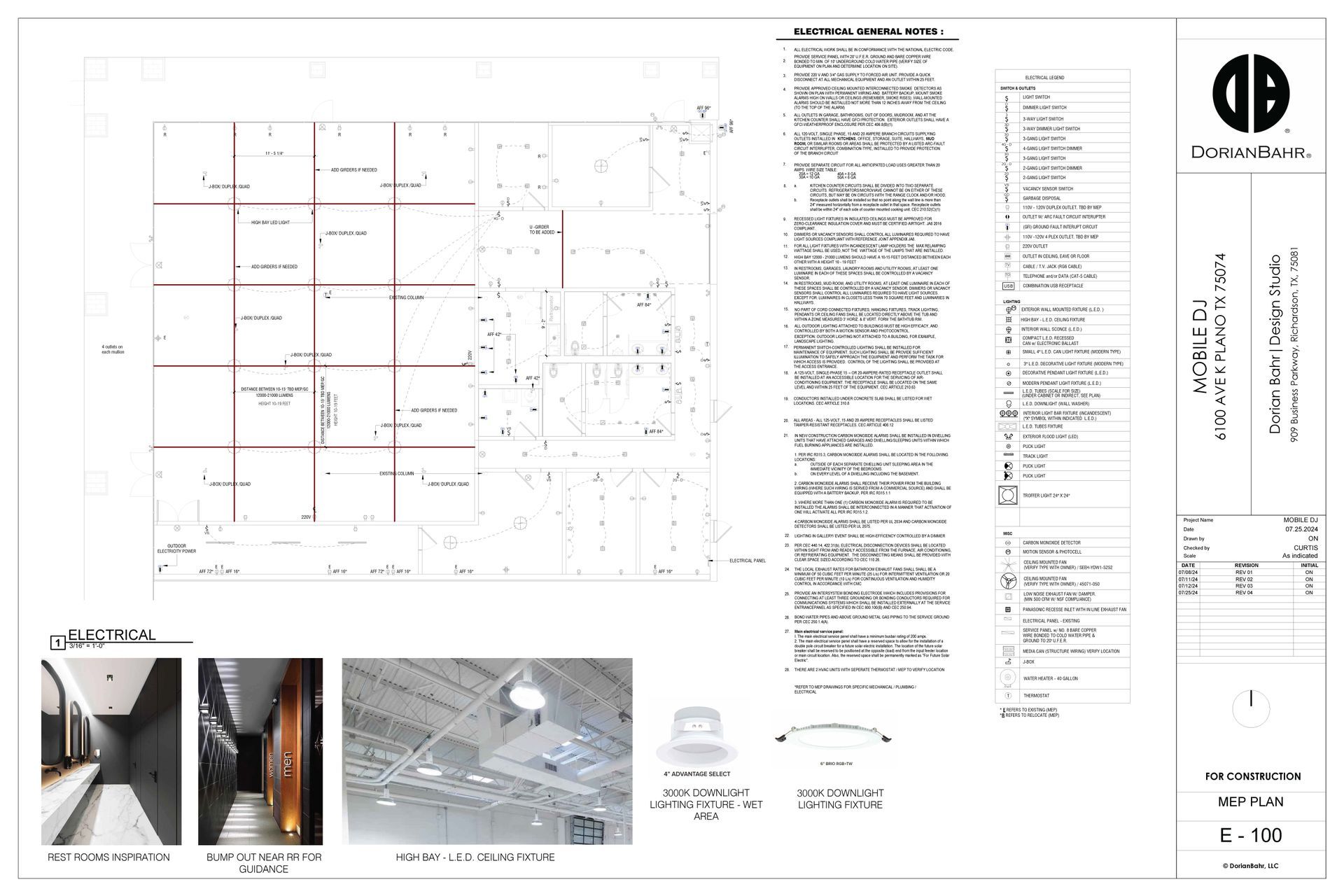A drawing of a building with a lot of lines and pictures on it.