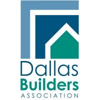 The dallas builders association logo is a blue and green logo with a house on it.