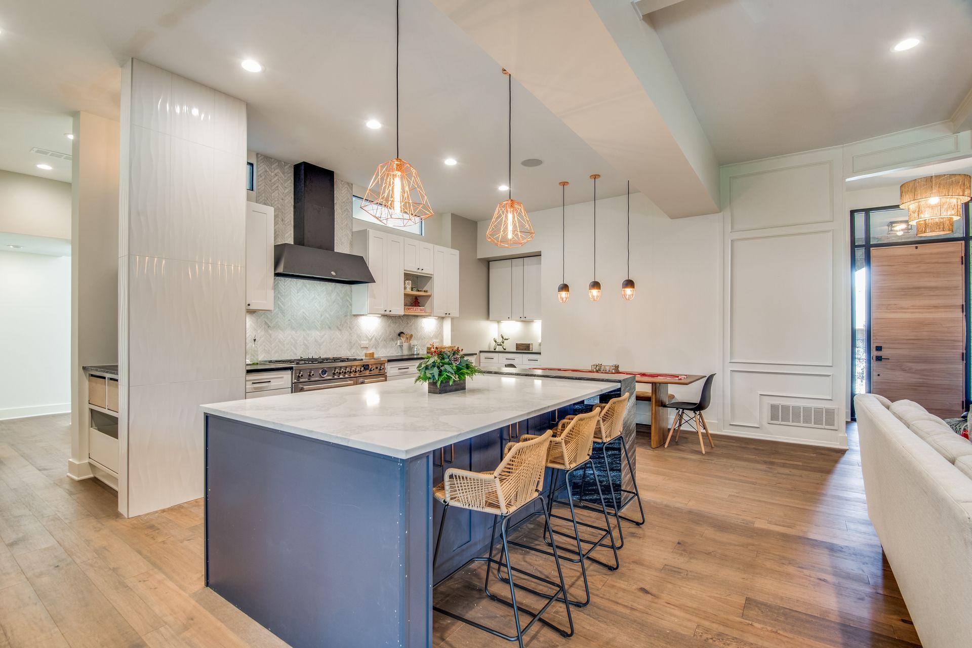 plano home remodel large island in the middle of the kitchen.