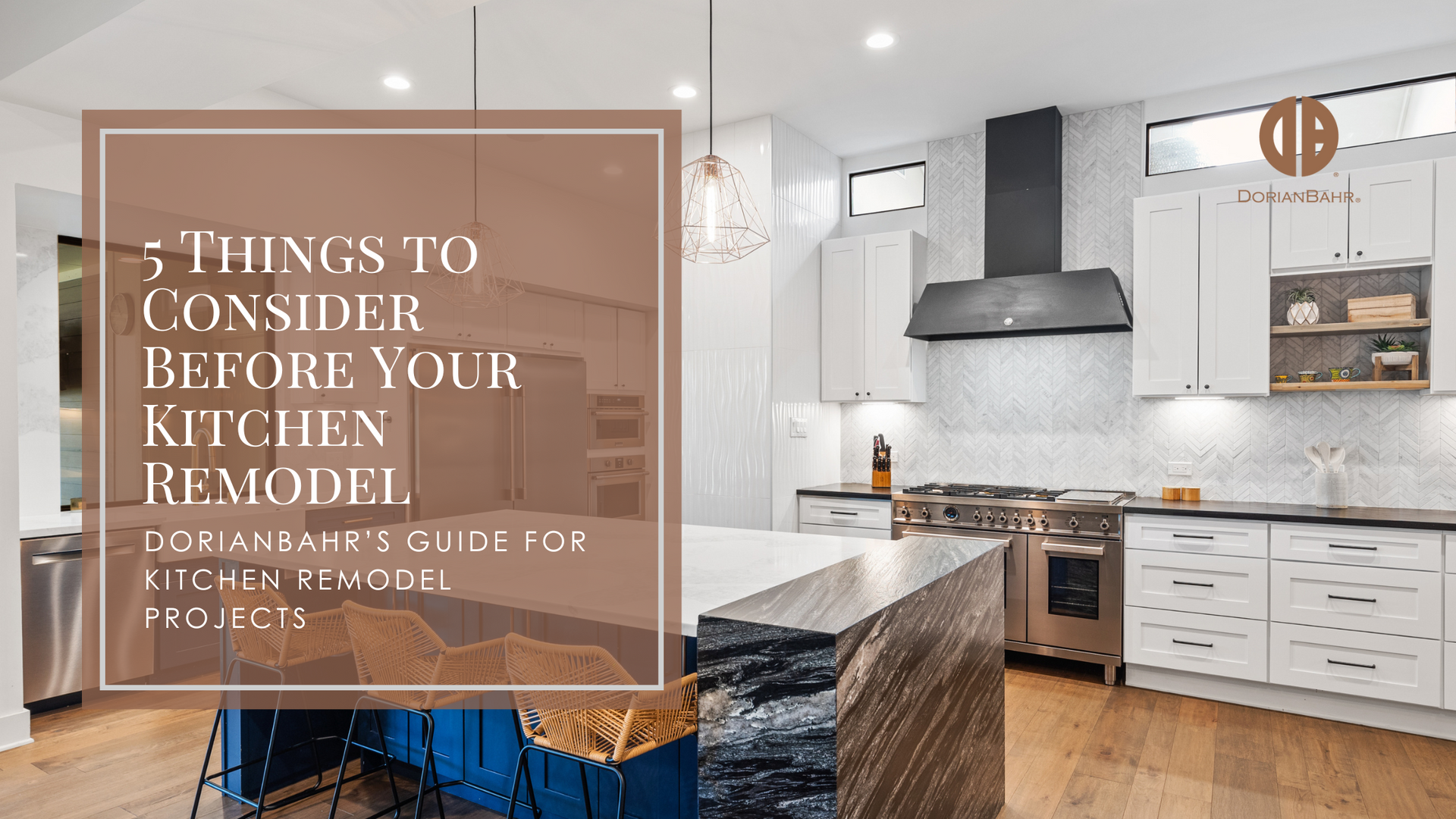 Kitchen remodel: modern design with white cabinets, black island, stainless steel appliances.