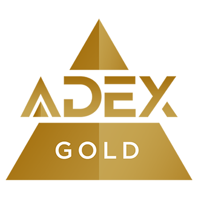 A gold pyramid with the word apex on it
