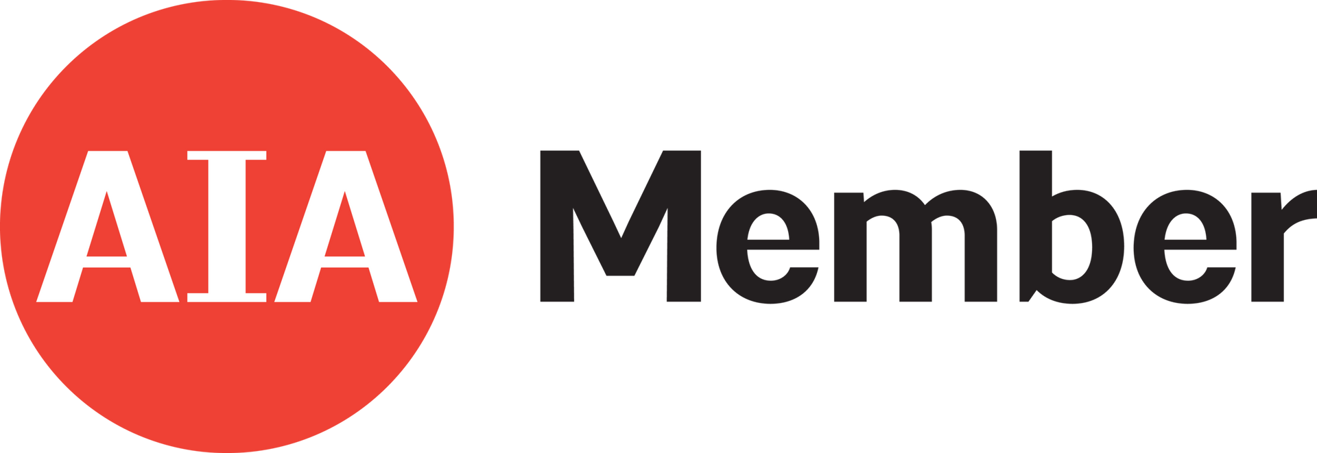 The aia member logo is in a red circle on a white background.