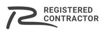 A registered contractor logo on a white background.
