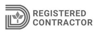 A logo for a registered contractor with Dallas