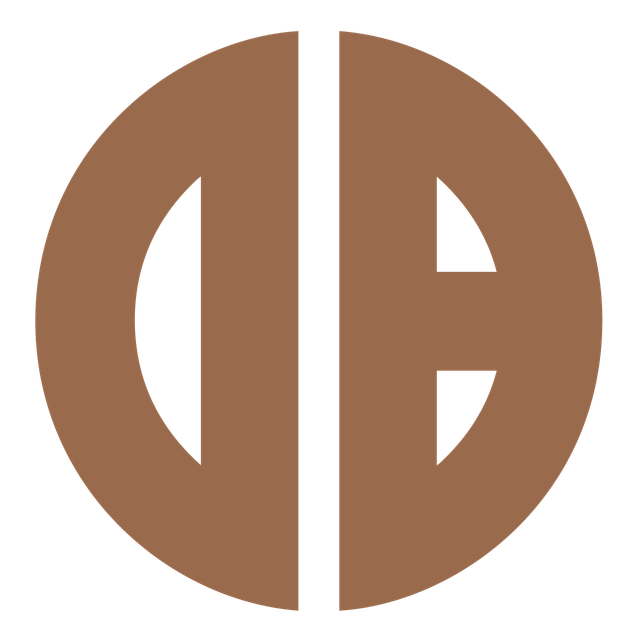 A brown circle with a white diagonal line in the middle.