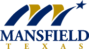 The mansfield texas logo is blue and yellow with a star.
