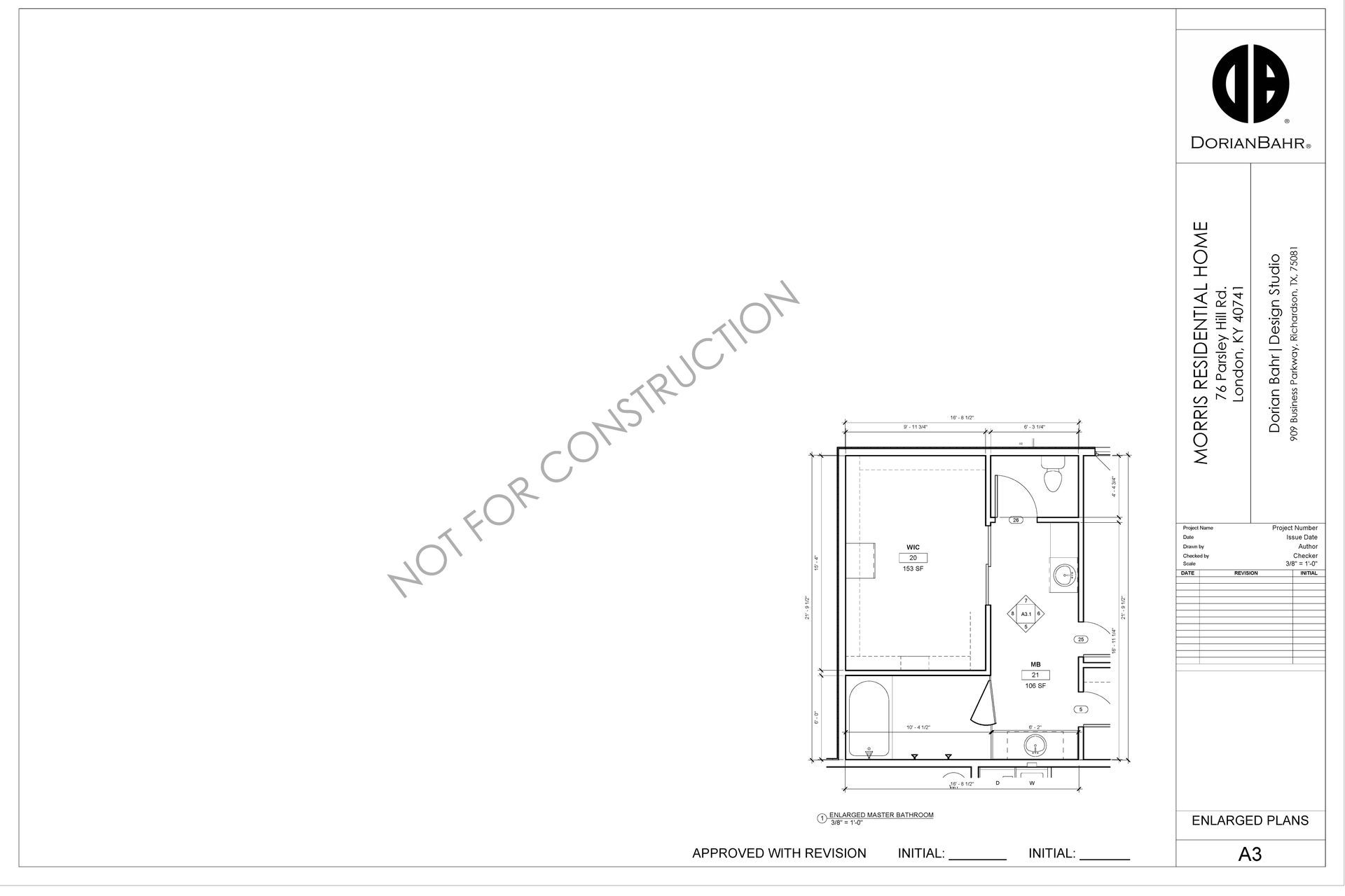A floor plan of a house that is not for construction.