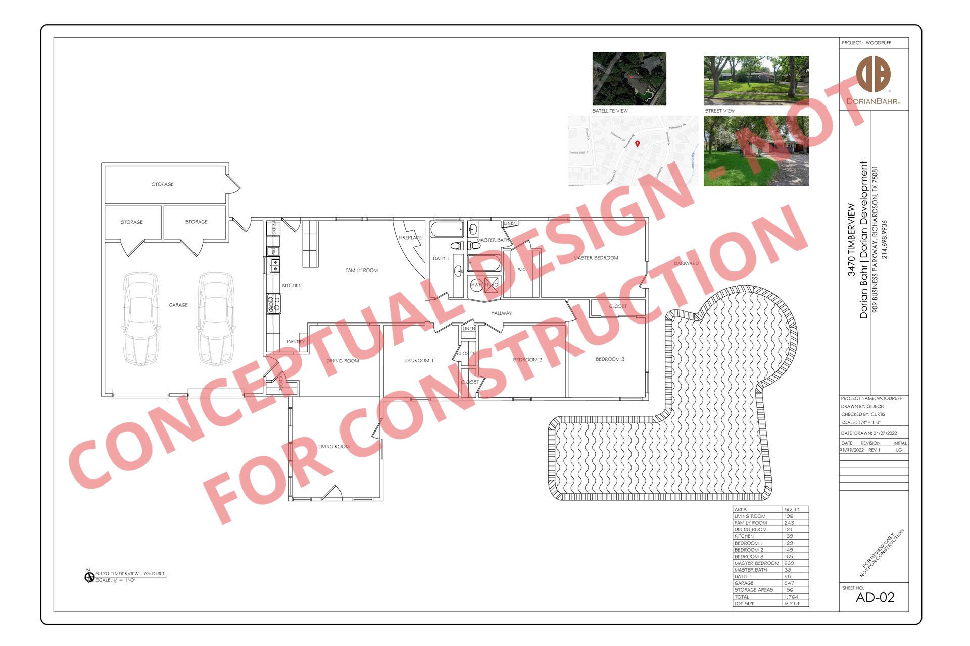 A floor plan of a house with pictures of the landscape.