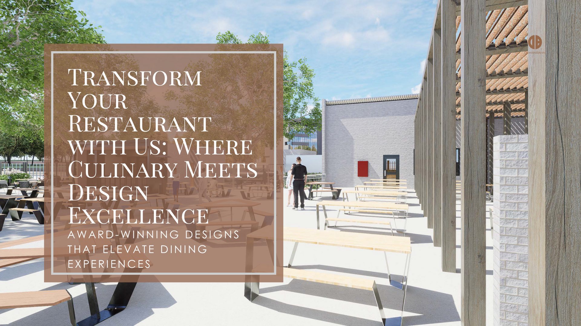 A sign that says transform your restaurant with us design excellence