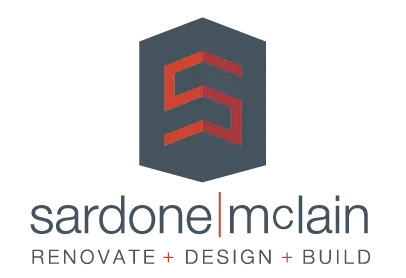 The logo for sardone mclain renovate design and build