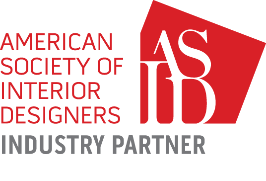 A logo for the american society of interior designers industry partner