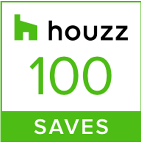 A houzz logo that says 100 saves on it