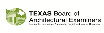 The logo for the texas board of architectural examiners