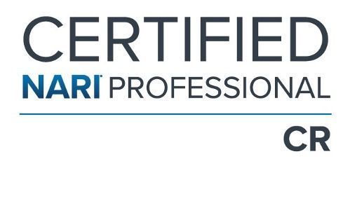 A certified nari professional cr logo on a white background.