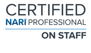 A logo that says certified nari professional on staff.