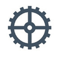Spoke and wheel gear icon 