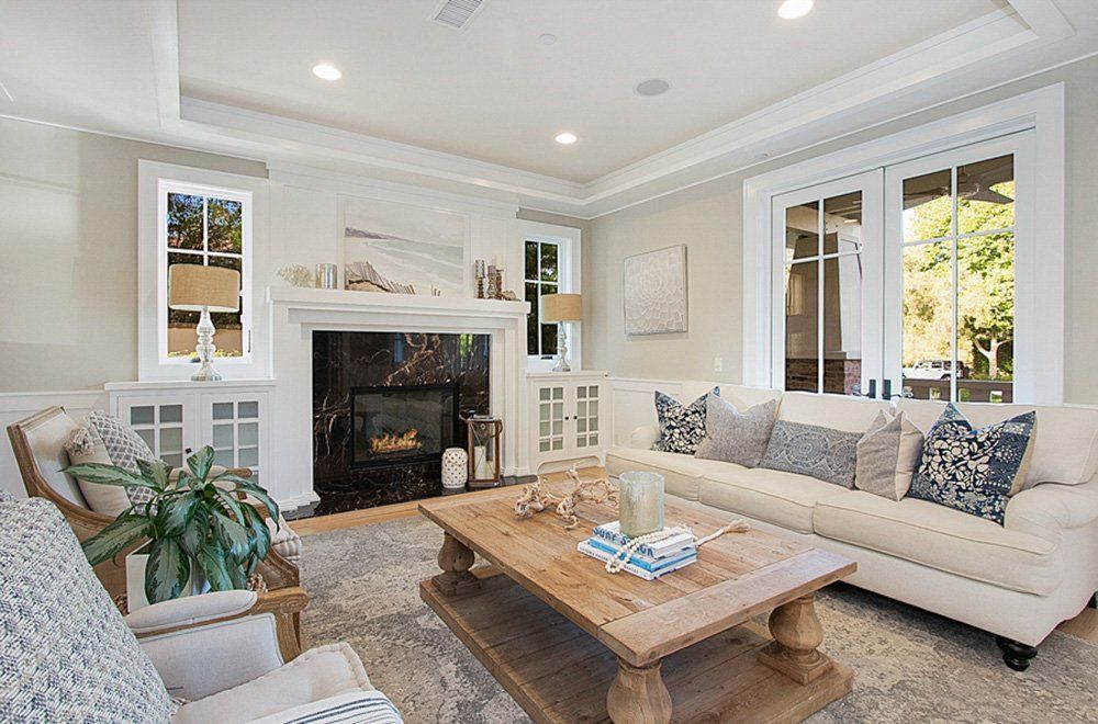 Luxury Living Room with Fireplace — Naples, FL — Antis Media