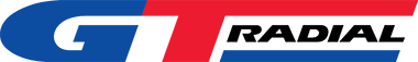 A red , white and blue logo for gt radial