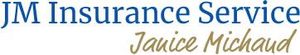 A logo for jm insurance service by janice michaud