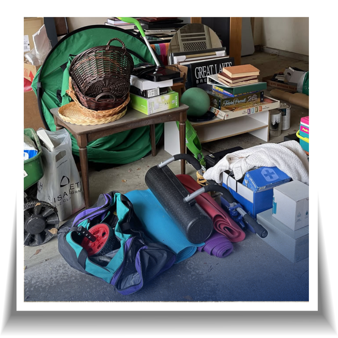 A pile of garbage or junk outside