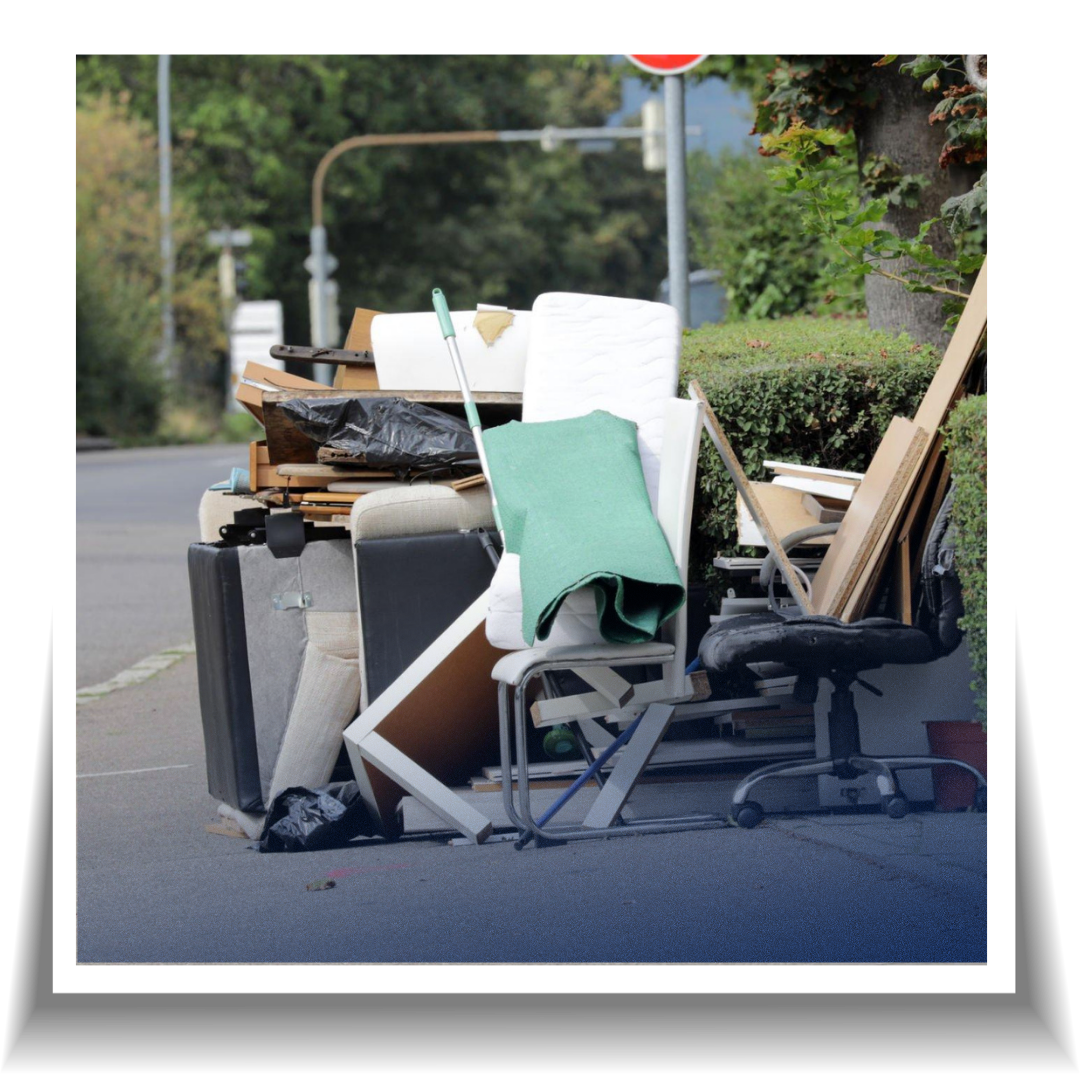 A pile of garbage or junk outside