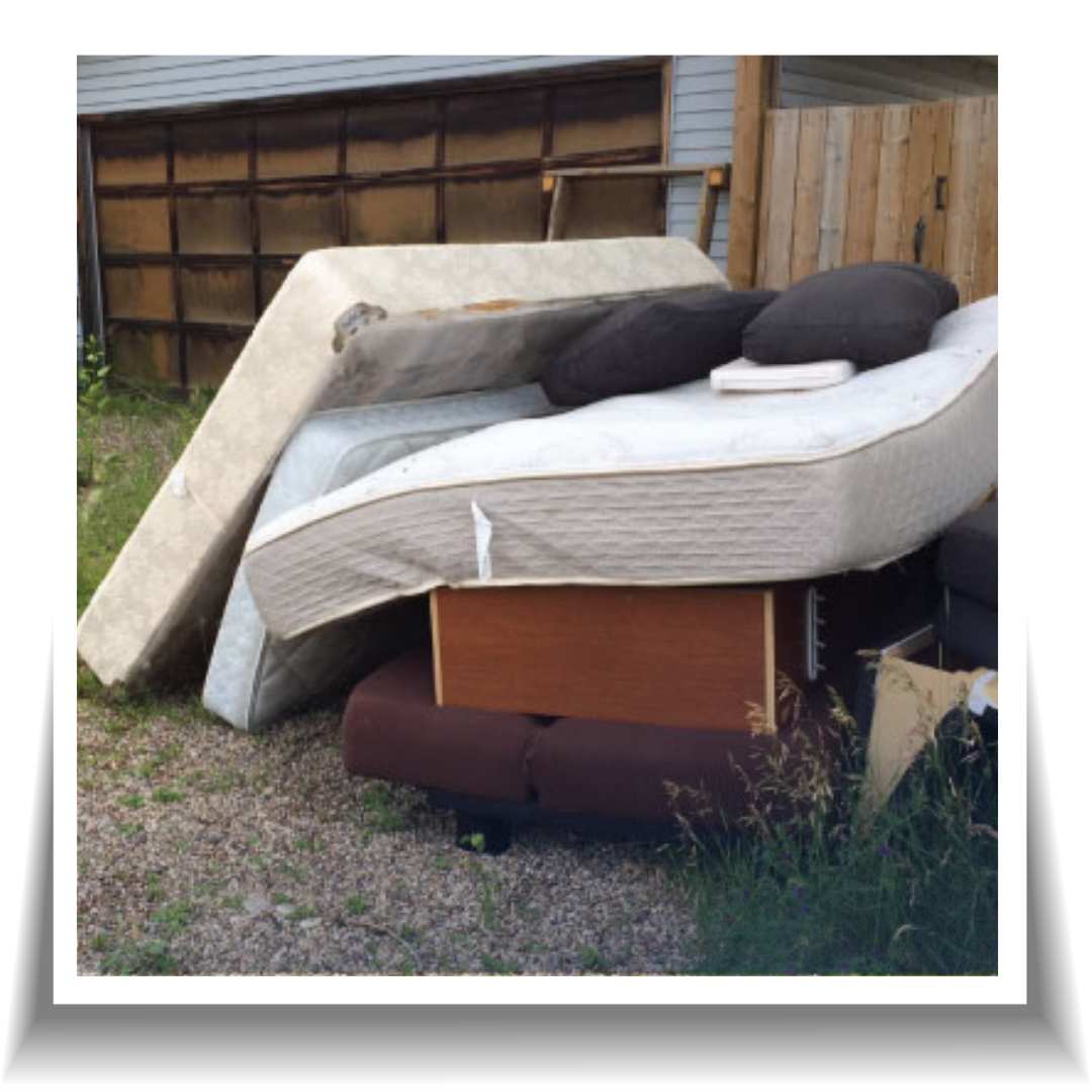 A pile of garbage outside