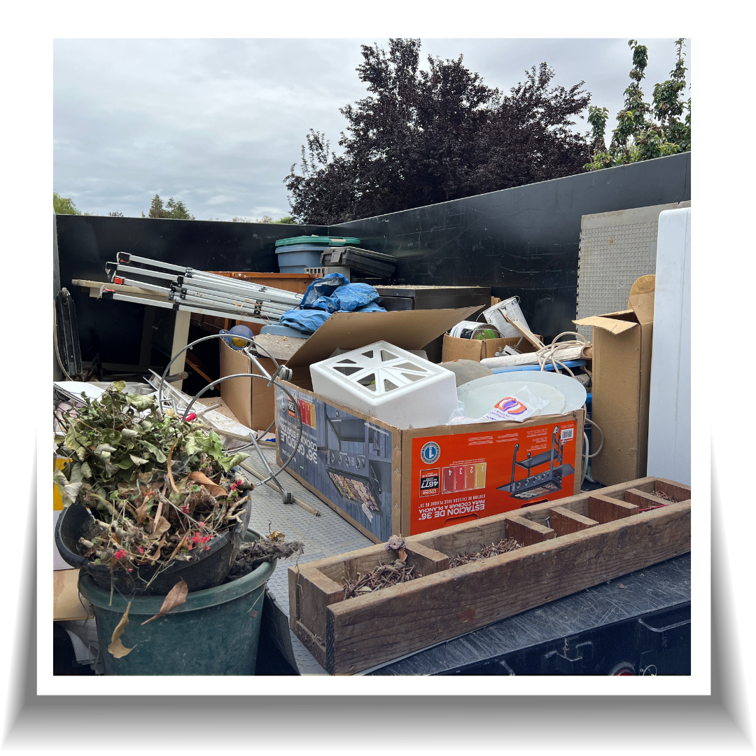 A pile of garbage or junk outside