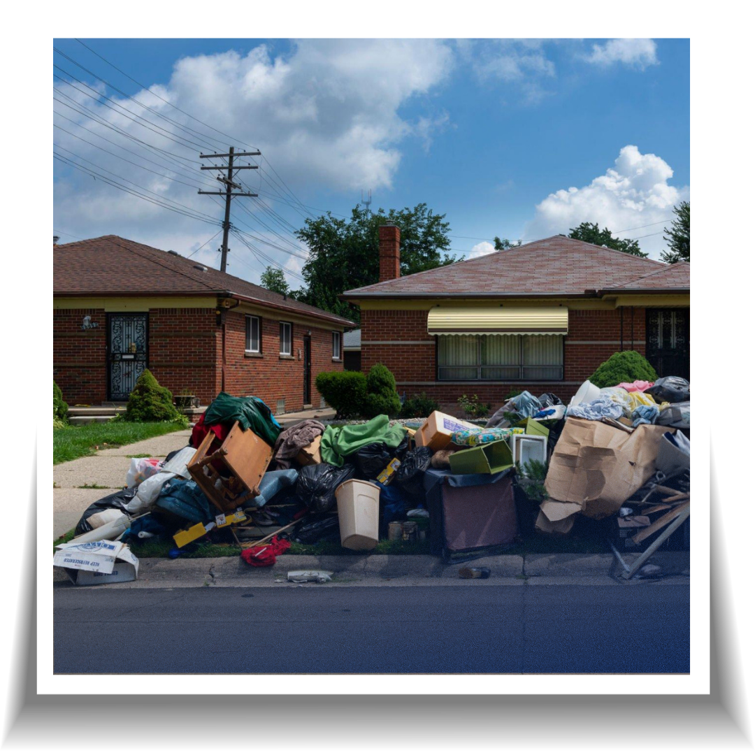 A pile of garbage outside