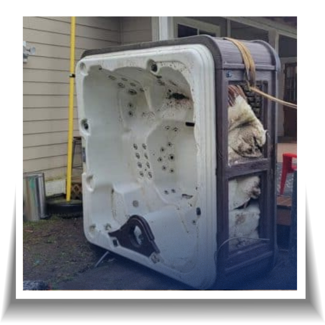 A pile of garbage or junk outside