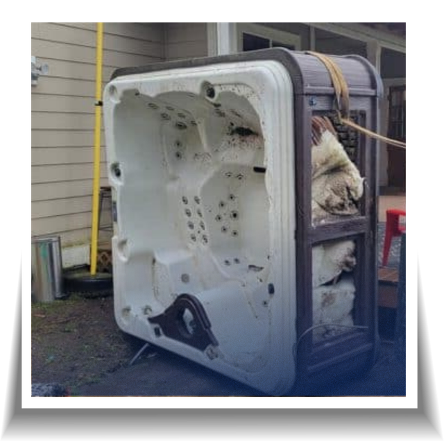 A pile of garbage or junk outside