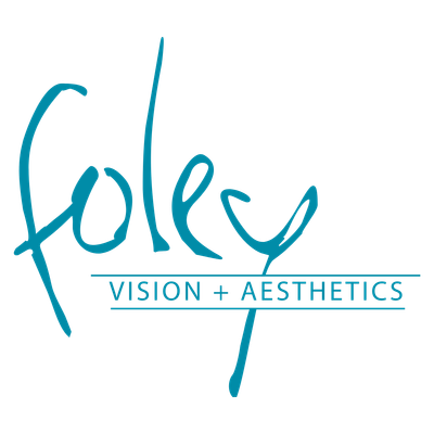 Teal "Foley" script logo with "VISION + AESTHETICS" in a thin, horizontal line.