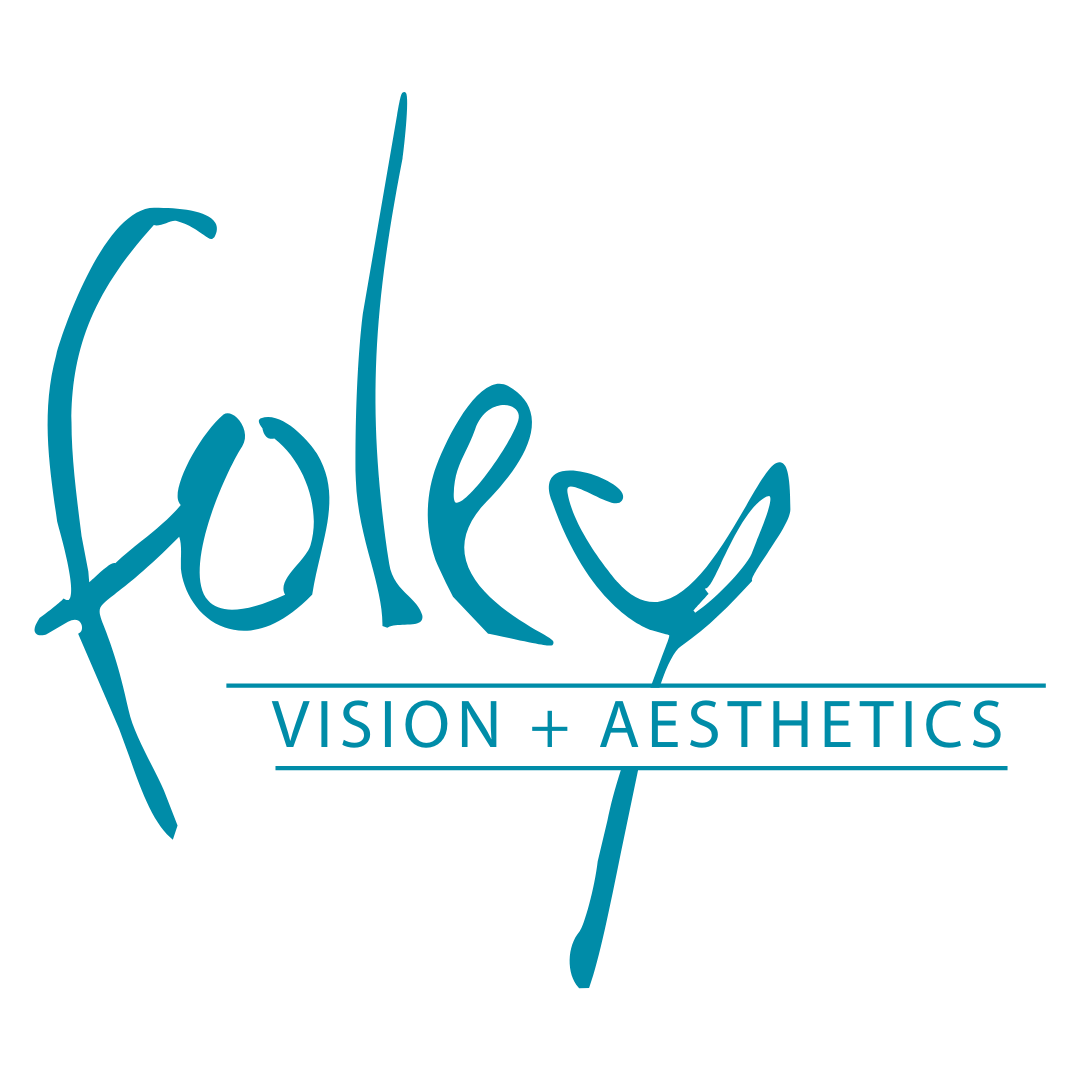 Teal "Foley" script logo with "VISION + AESTHETICS" in a thin, horizontal line.