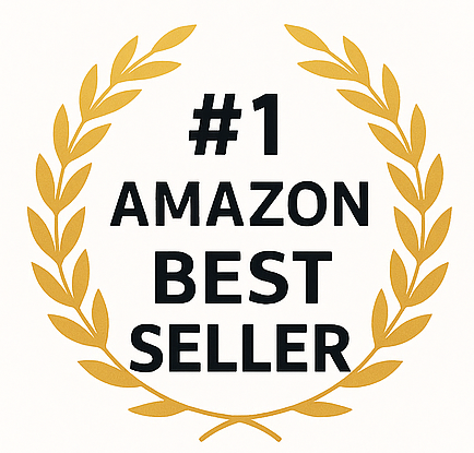 #1 Amazon Best Seller badge with gold laurel wreath.