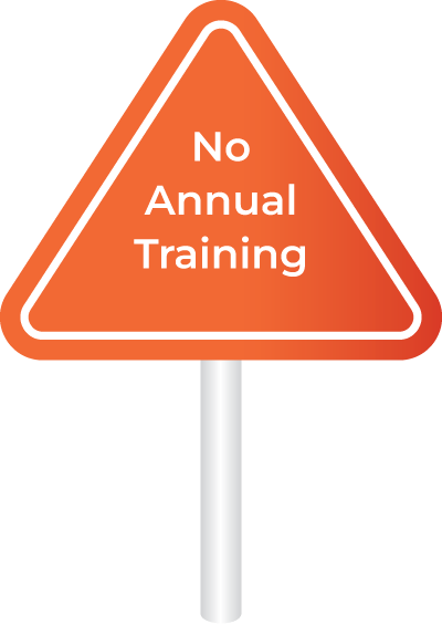 Yellow triangular road sign on a gray pole: