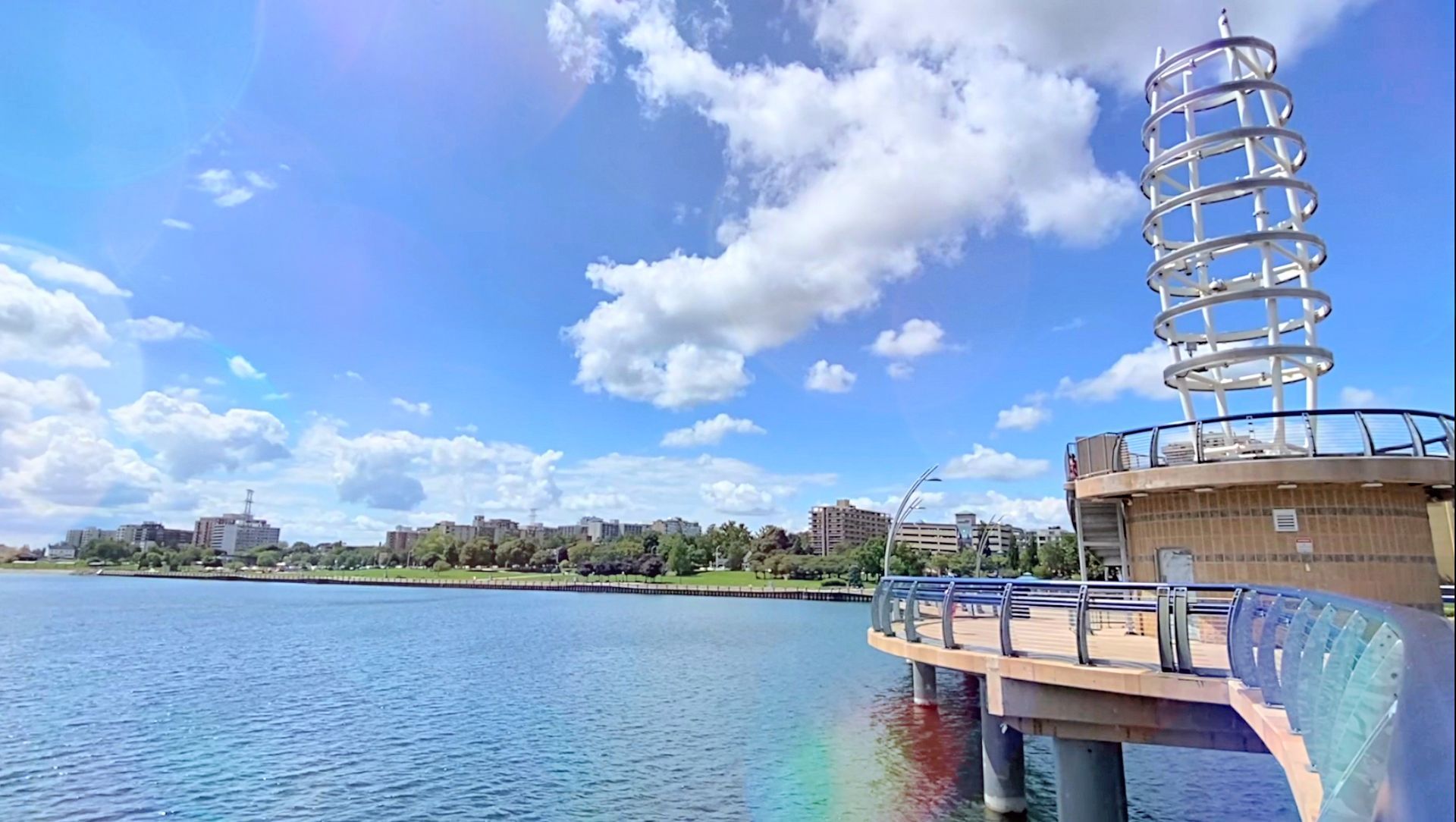 Brant St Pier overlooking Lake Ontario & Spencer Smith Park, Burlington's Downtown Flagship Park