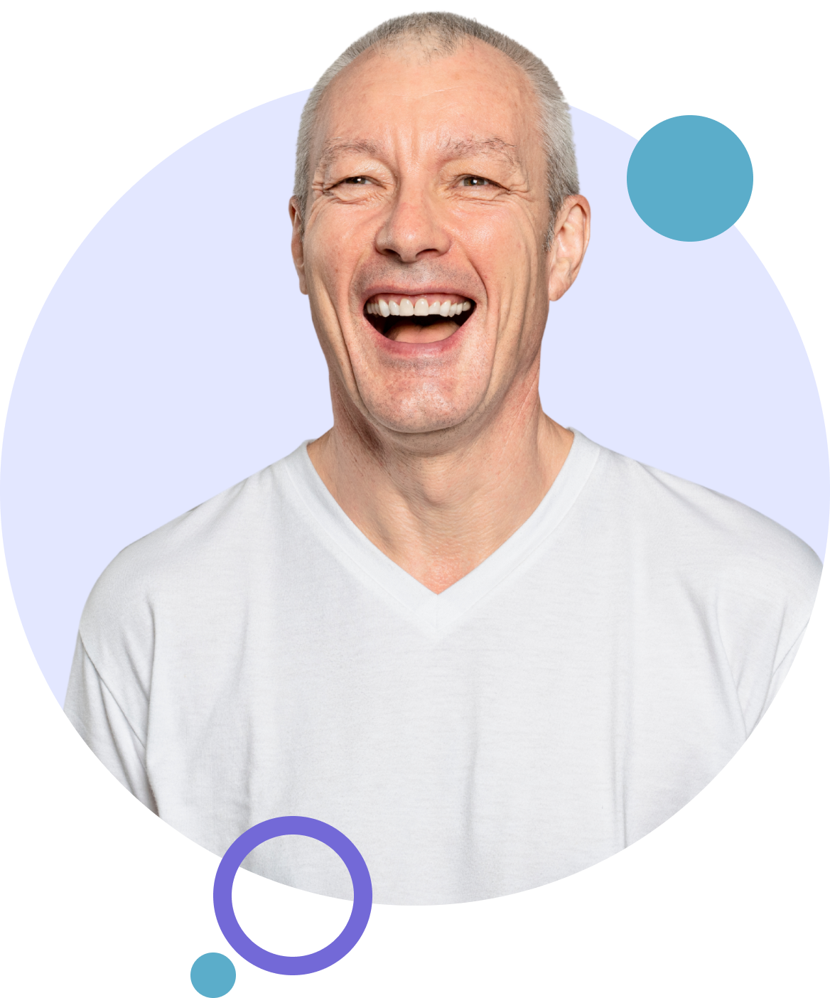 Middle aged man smiling with dental implants