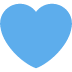 A blue heart is on a white background.