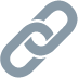 A gray chain link icon on a white background.