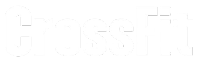 Faint white embossed wordmark reading “CrossFit” on a light background